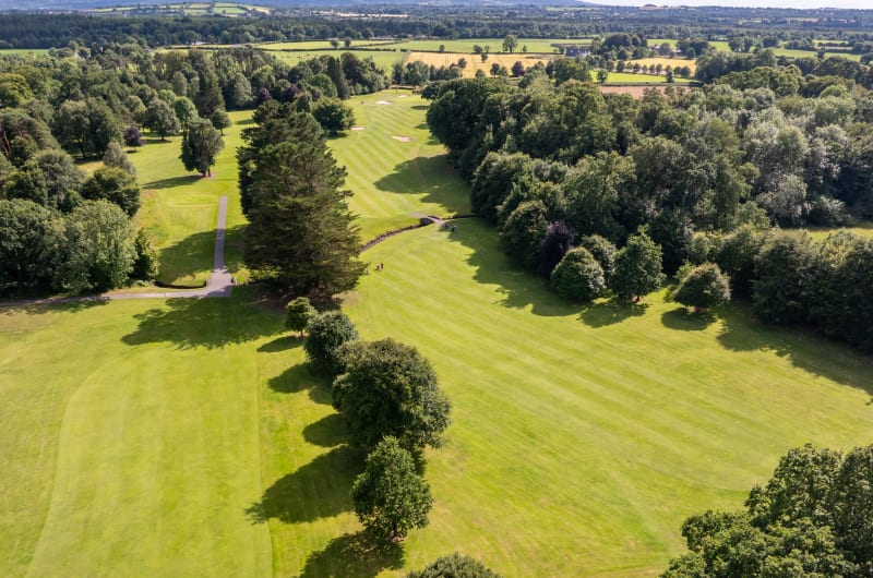 Aerial View Of A Lush Green Golf Course
