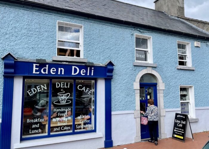 Exterior Of Blue Fronted Eden Deli Cafe Building
