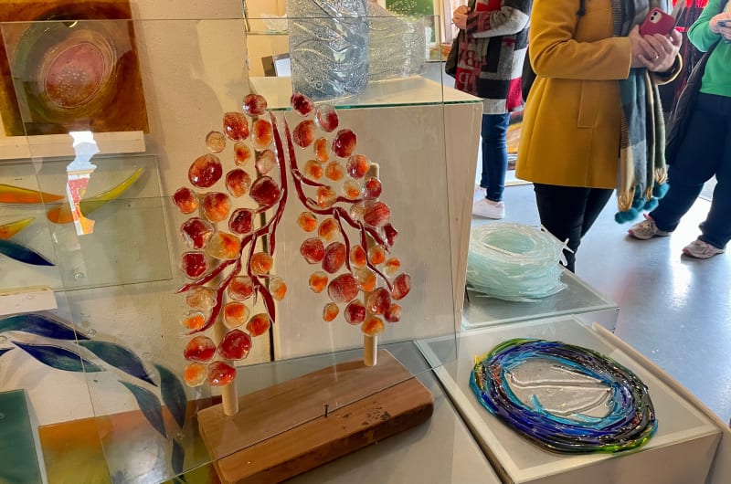 Glass Lung Sculpture Displayed In Art Gallery