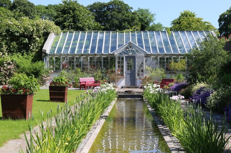 Glasshouse With Water Garden At Bellefield House
