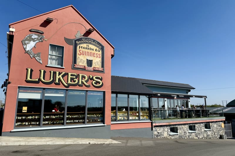 Lukers Pub In Shannonbridge With Red Facade