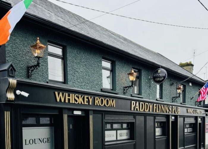 Paddy Flynns Pub Exterior Whiskey Room Sign