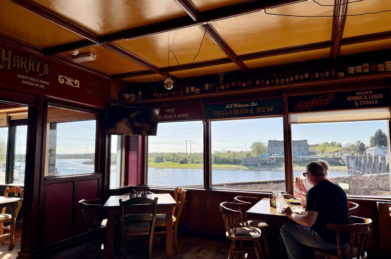 Pub Interior With View Of Athlone Castle River