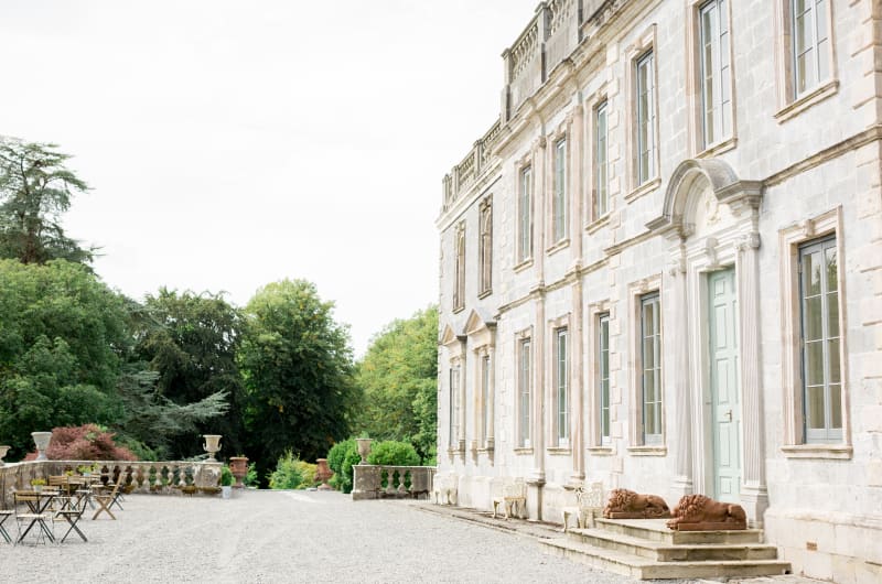 Stately Stone Manor House With Terrace And Lions