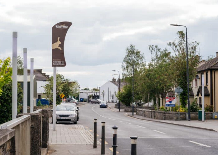 Street View Of Kilcormac With Lough Boora Sign