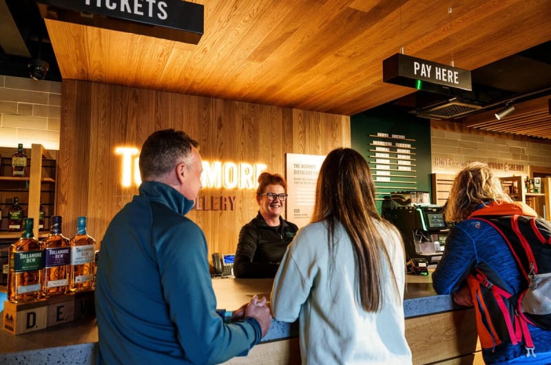 Visitors at Tullamore DEW Distillery ticket counter