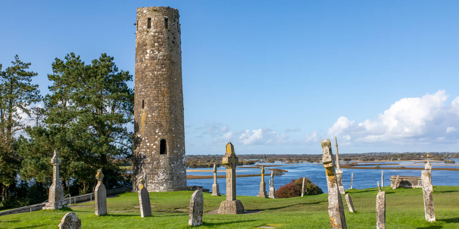 header field grave stones old tower