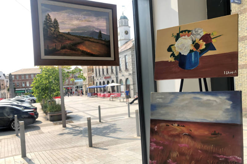 tullamore library exhibition space with paintings