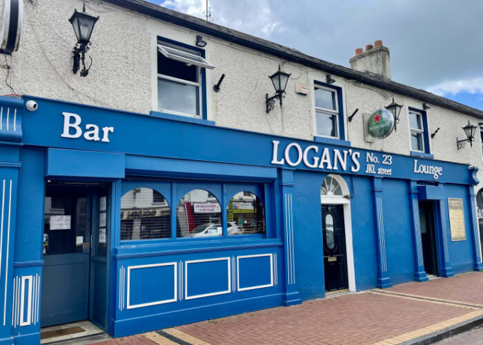 Blue Exterior Of Logans Bar And Lounge hseg0p