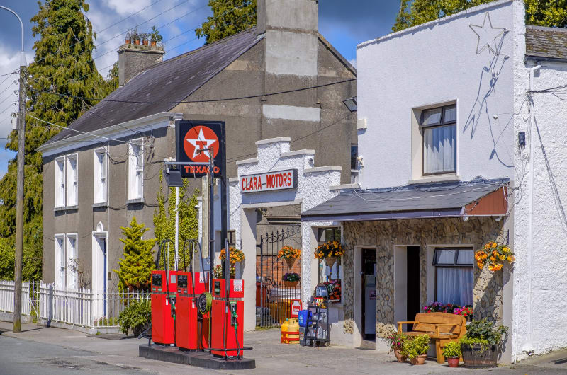 Clara Motors Texaco gas station with red pumps lzbyrj