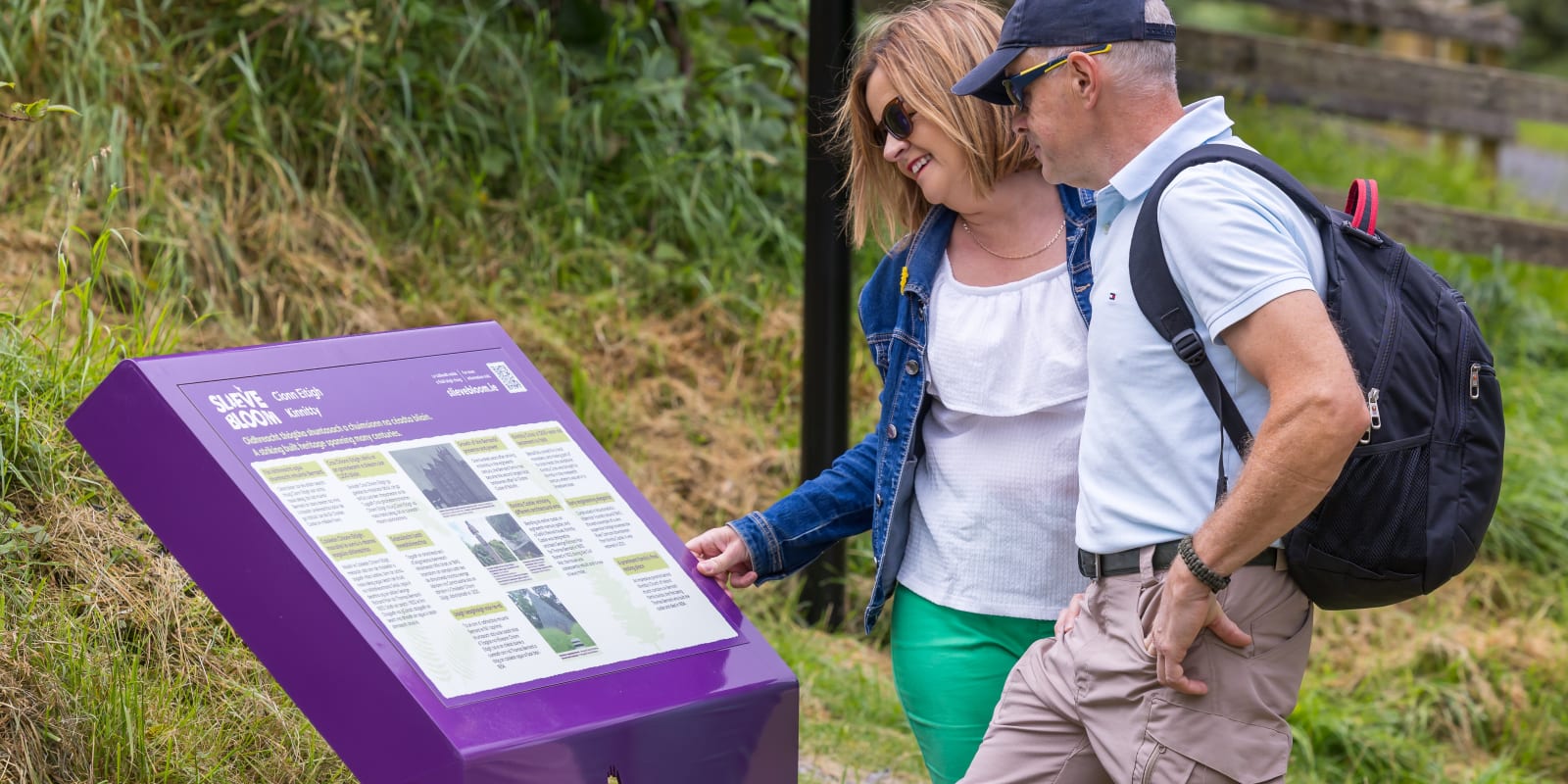 Couple Reading Slieve Bloom Kinnitty Heritage Information Sign