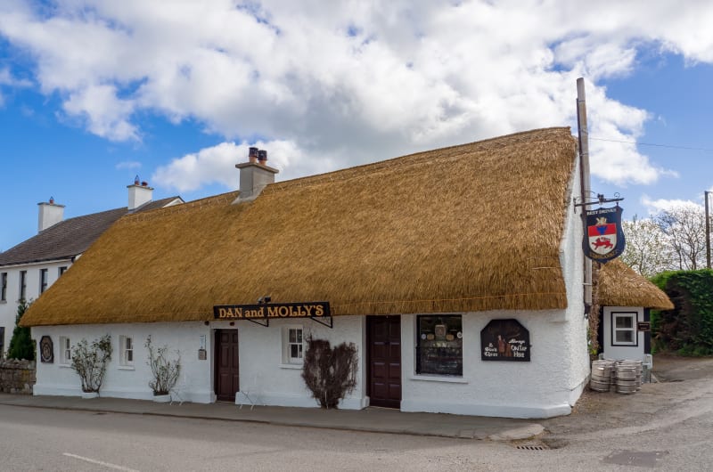 Dan and Mollys traditional thatched roof Irish pub t39y84