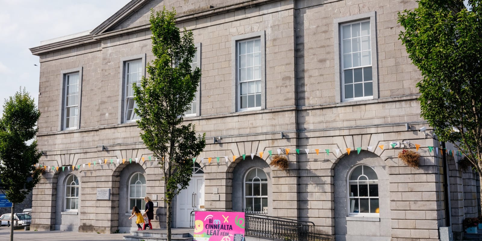 Edenderry Header Image Edenderry Town Hall stone building with clock tower