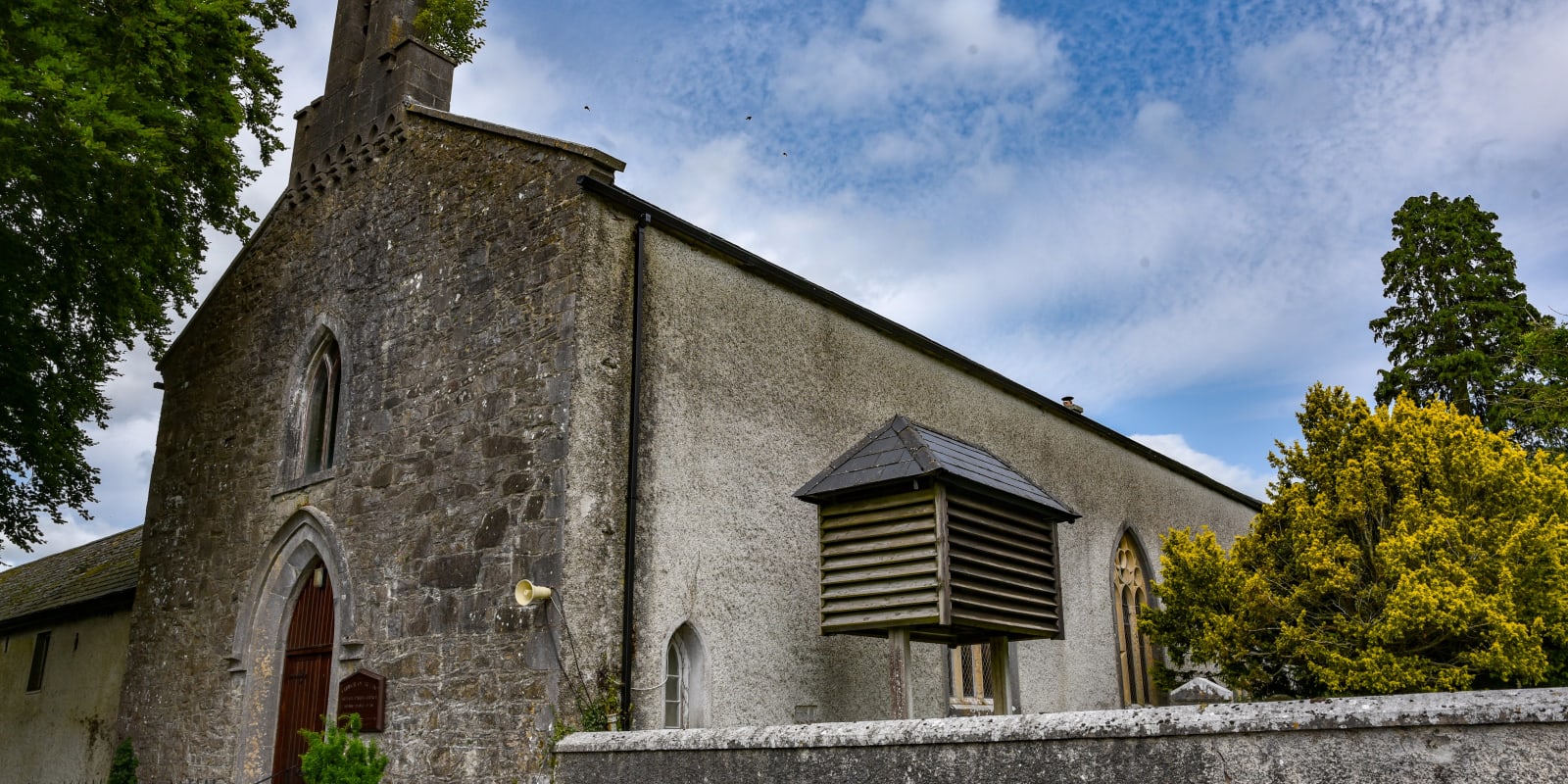 Killeigh Header Image Old Stone Church With Bell Tower