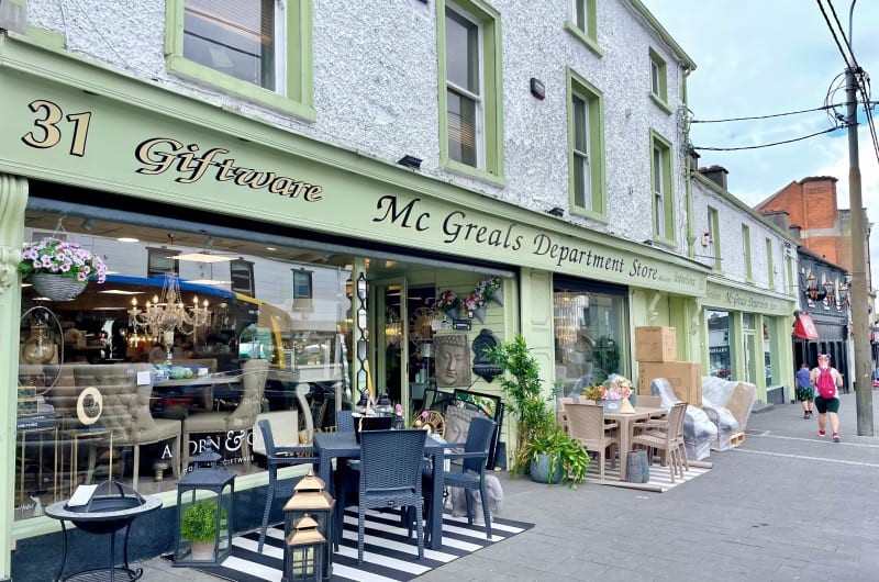 Mc Greals Department Store storefront with giftware display ivdw7u