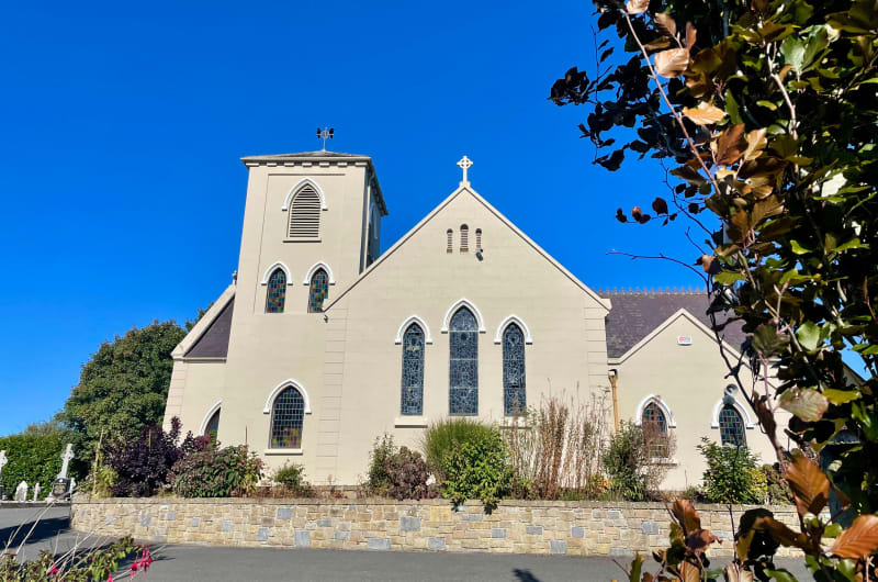 Stone Church With Square Tower And Blue Sky l3bsts