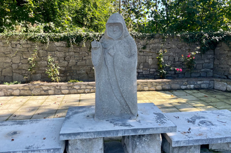 carved sculpture of holy man