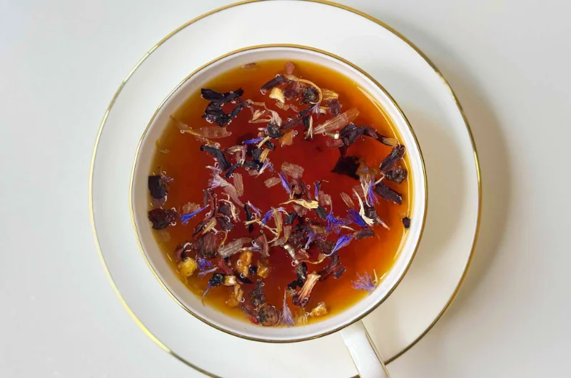 cup with herbal drink