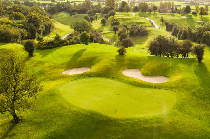 esker golf view of green and bunkers