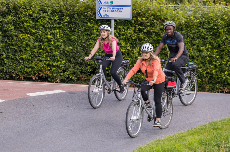 group cycling on road