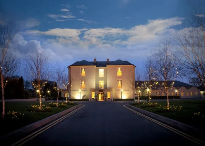outside view off county arms at night