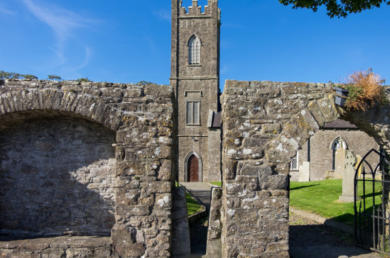 view of church through walls