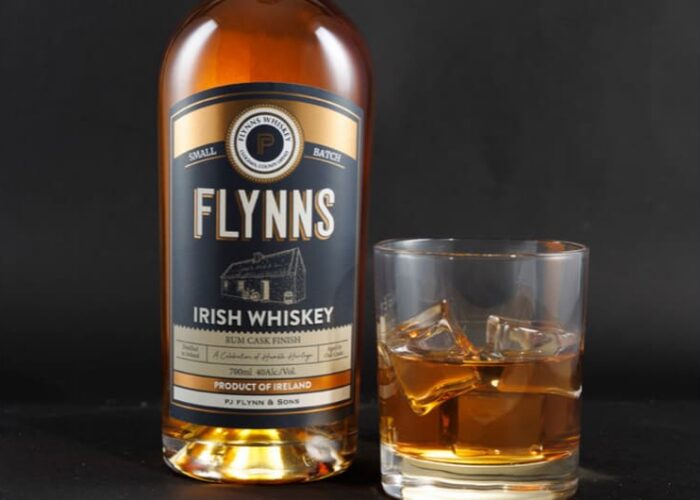 Flynns Irish Whiskey Bottle And Glass On Ice