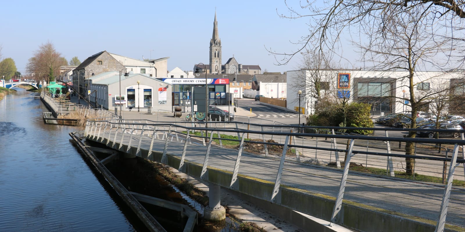 Offaly History Header Image Pedestrian Bridge Over Canal Near Offaly History Centre