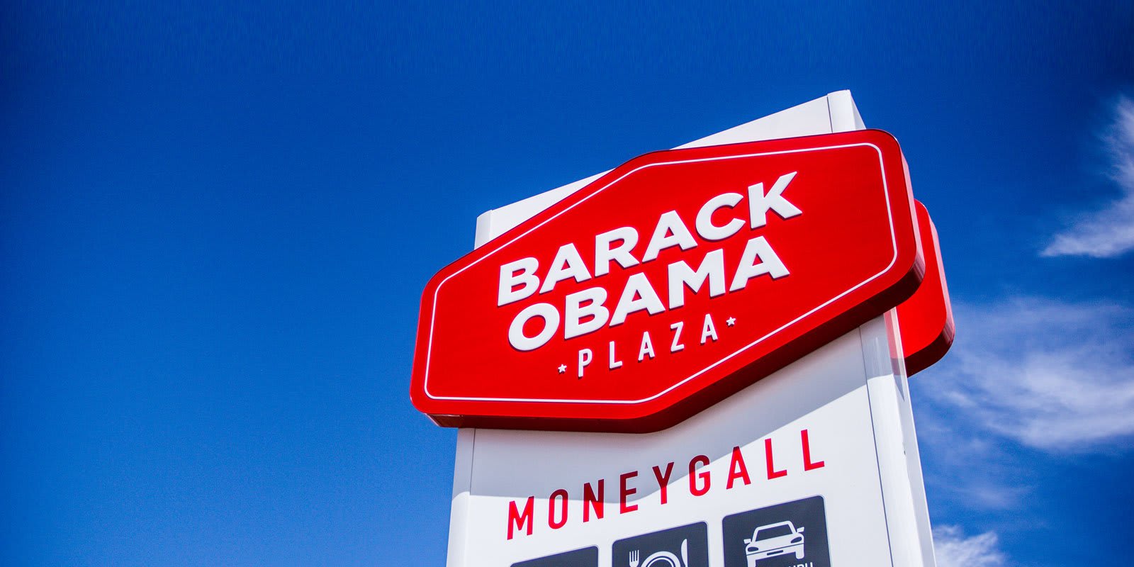 President Obama Collection Header Image Red Barack Obama Plaza Sign In Moneygall