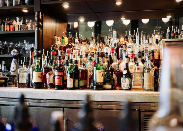 bar full of bottles