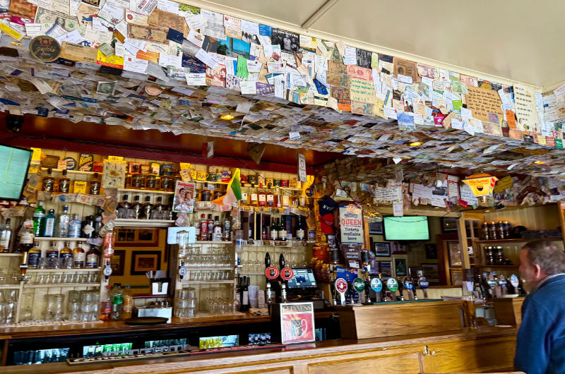 bar interior with man