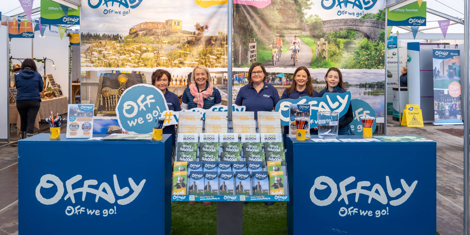 header group of people at offaly information stall