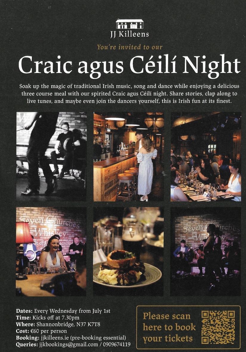 JJ Killeens Craic agus Ceili Flyer pag2