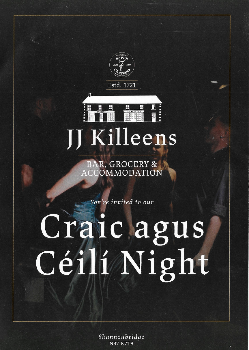 JJ Killeens Craic agus Ceili Flyer pg1